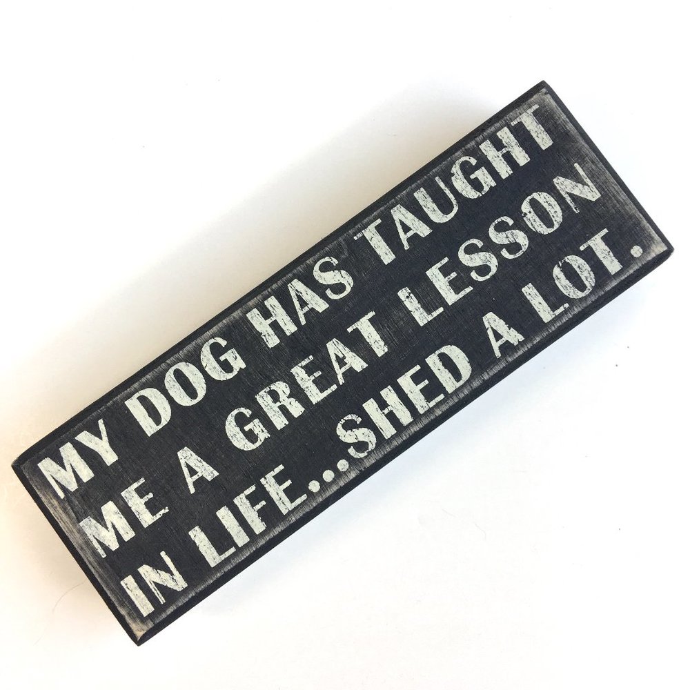 Dog Taught Me A Lesson Shed A Lot Sign